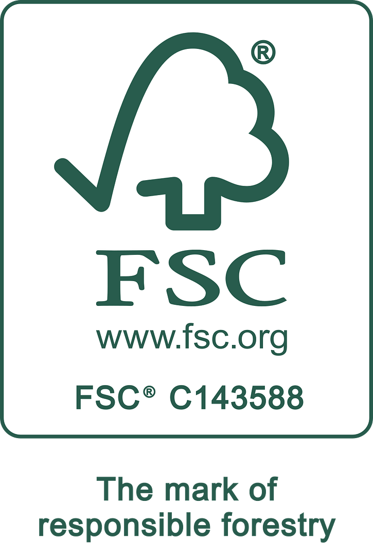 Logo FSC, garantissant des produits en bois et papier provenant de forêts gérées de manière responsable et durable, respectant l'environnement et les droits humains.